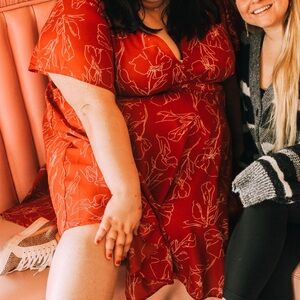 Red 50s Floral Dress